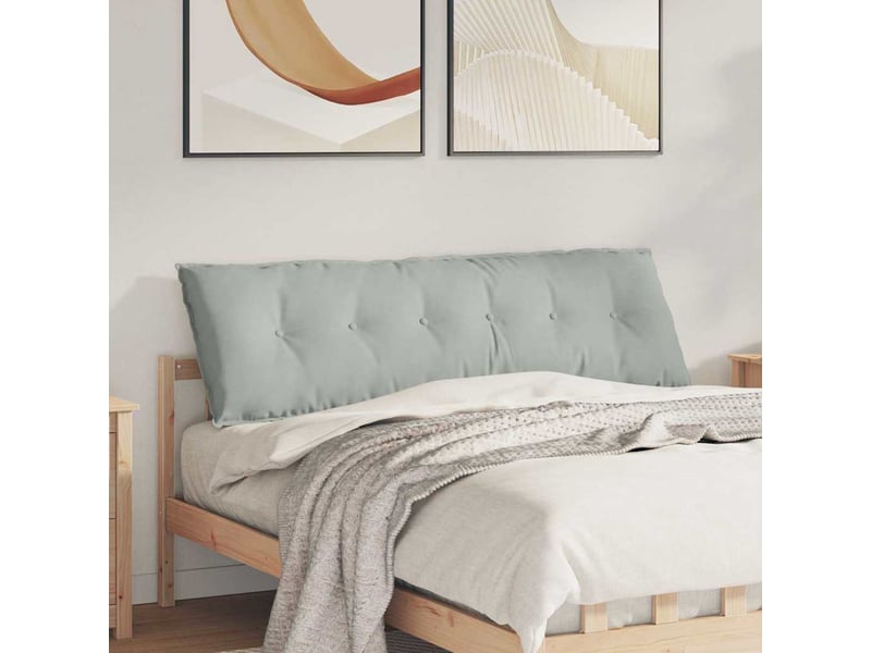 Coussin de dos, coussin de dossier gris clair 160 x 50 cm tissu en velours côtelé cf54659 - Conforama B