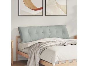 Coussin de dos, coussin de dossier gris clair 160 x 50 cm tissu en velours côtelé cf54659
