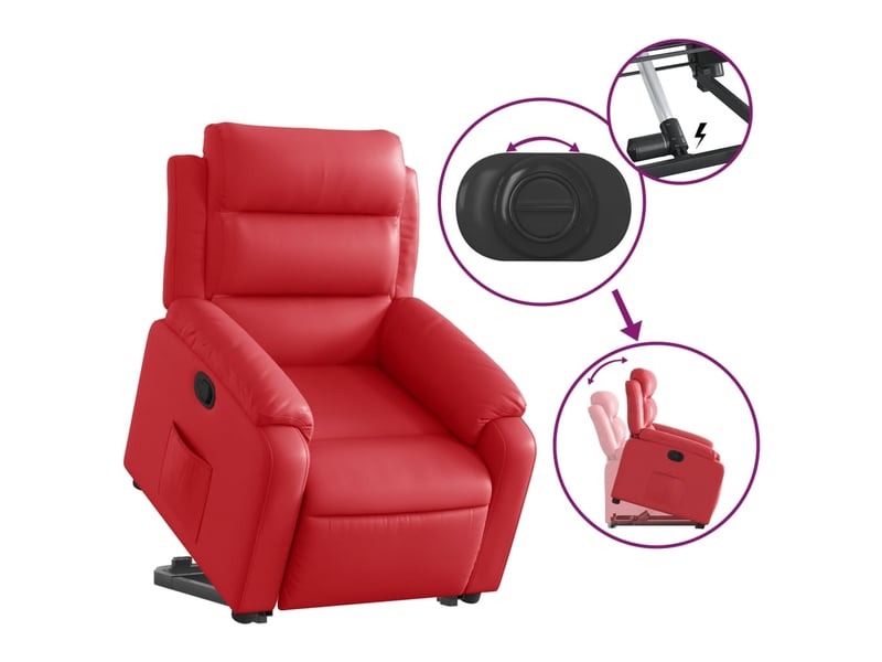  Fauteuil inclinable, fauteuil relax salon rouge similicuir shl24965  - Conforama E