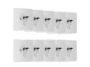 Lot de 10 crochets muraux à clous et vis sans trace, adhésifs sans perçage, pour cuisine et salle de bain, blanc