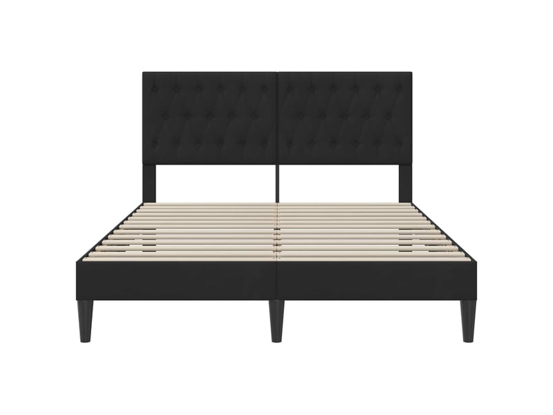 Lit double- lit adulte - cadre de lit avec tête de lit noir 120 x 190 cm velours - Conforama C