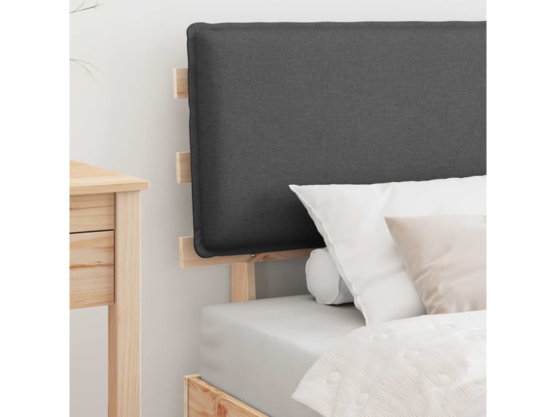  Lit simple- lit adulte -  cadre de lit avec tête de lit rembourrée gris foncé 80 x 200 cm  - Conforama B