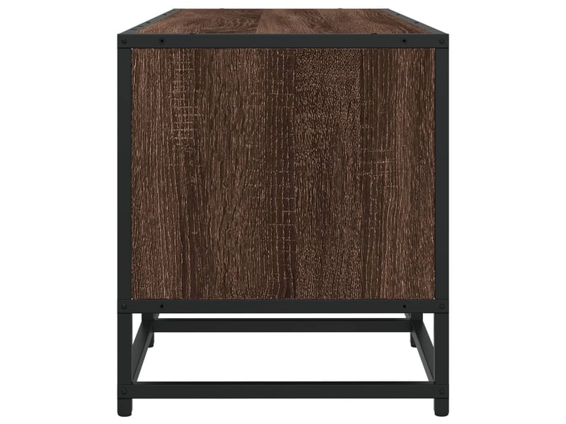  Meuble tv - banc tv - meuble de rangement chêne marron 100x35x41 cm bois d'ingénierie et métal  - Conforama E