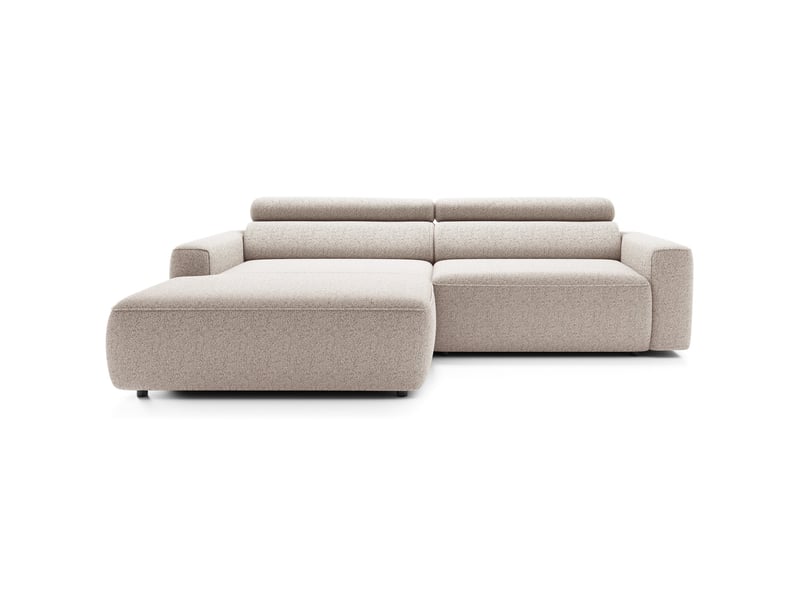Selsey fando - canapé d'angle - 252 cm - tissu tressé beige clair - côté gauche Fando - Conforama D