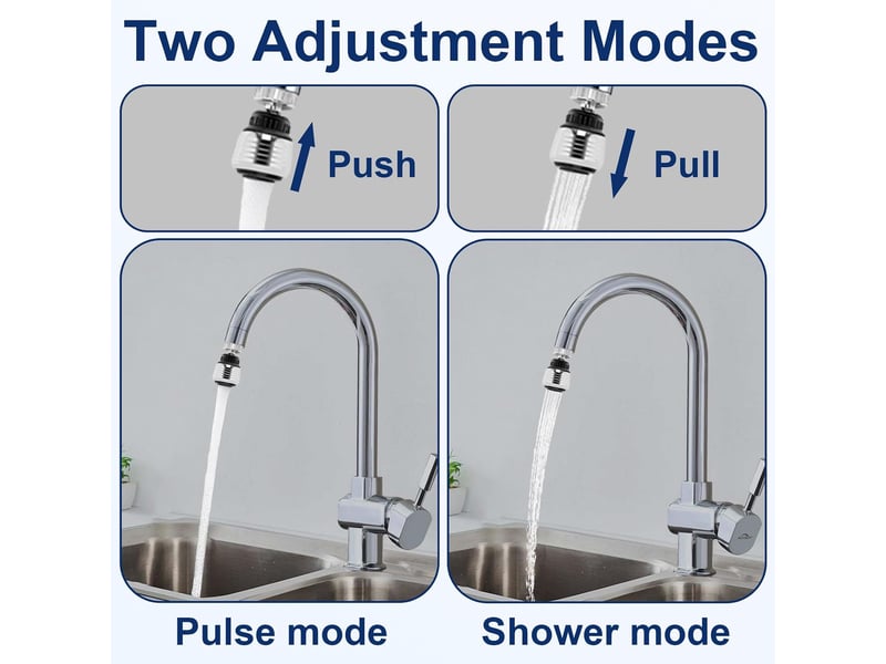  Aérateur pivotant économiseur eau, buse pulvérisation filtre réglable, universel externe interne  - Conforama D