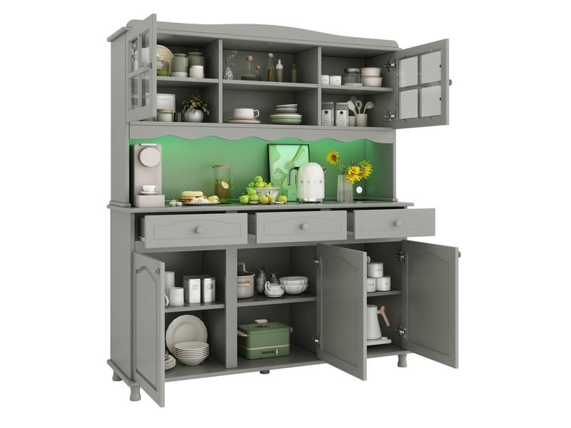  Buffet de cuisine 135 cm avec rangements et prises evryae  - Conforama A