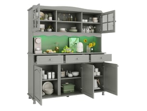 Buffet de cuisine 135 cm avec rangements et prises evryae