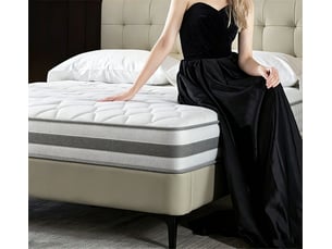 Matelas 140x200 cm <strong>OOIILLEE</strong>  <strong>Luxe haut de gamme</strong> Ressorts ensachés + mousse soutien Ferme épaisseur 25 cm