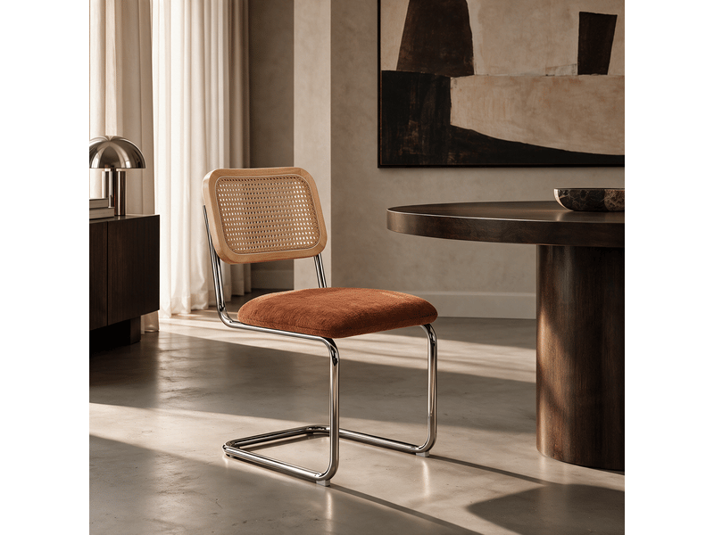  Lot de 2 chaises en velours texturé terracotta brooks SC62VTTC - Conforama B