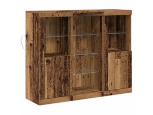 Buffet - bahut - meuble de rangement led bois ancien 123 x 37 x 100 cm bois d'ingénierie