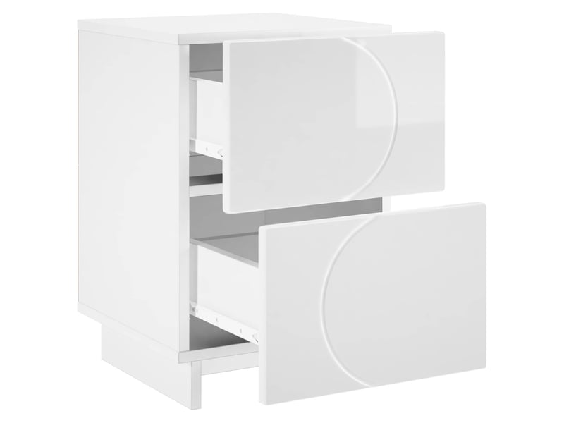  Table de chevet - cabinet de chevet - table de nuit 2 pièces blanc brillant 33,5 x 34,5 x 50 cm  - Conforama B