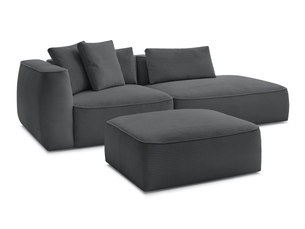 Canapé droit fixe BOBOCHIC LEOPOLD 4 places Velours gris