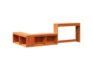 Table de chevet - cabinet de chevet - table de nuit avec bureau  marron bois de pin massif