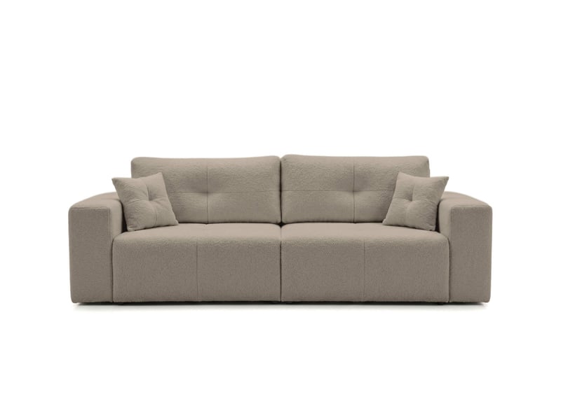Celine - canapé droit 3 places convertible en bouclette - Conforama E