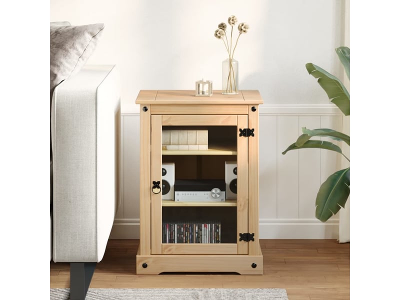  Meuble tv hifi corona 60x50x82 cm bois de pin massif  - Conforama C