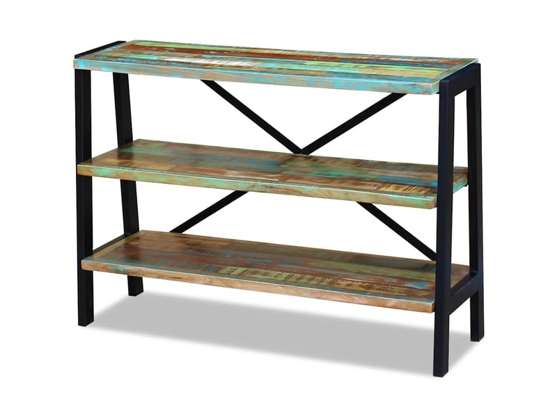  Buffet - bahut - meuble de rangement 3 étagères bois de récupération massif  - Conforama B