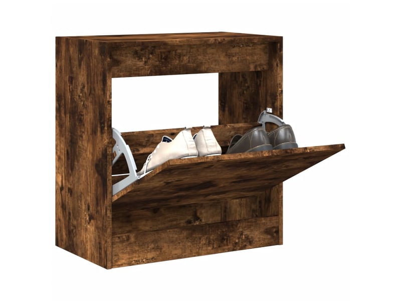  Meuble à chaussure | armoire à chaussures chêne fumé 60x34x63,5 cm bois d'ingénierie  - Conforama B