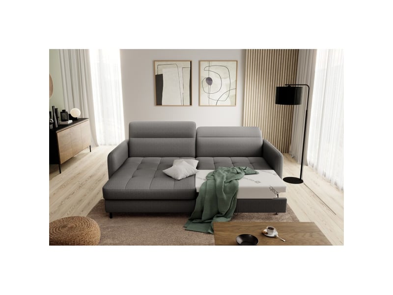 Canapé d'angle collection goumsi coloris gris foncé - Conforama B