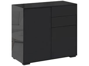 Buffet 2 porte(s) 2 tiroir(s) LPOSPI - 79 cm coloris noir