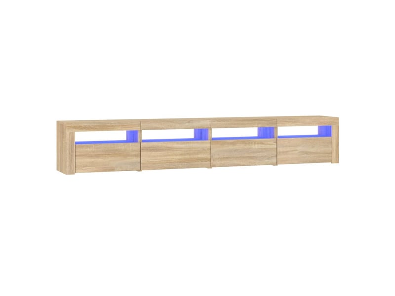  Meuble tv - banc tv - meuble de rangement avec lumières led chêne sonoma 240x35x40 cm  - Conforama A