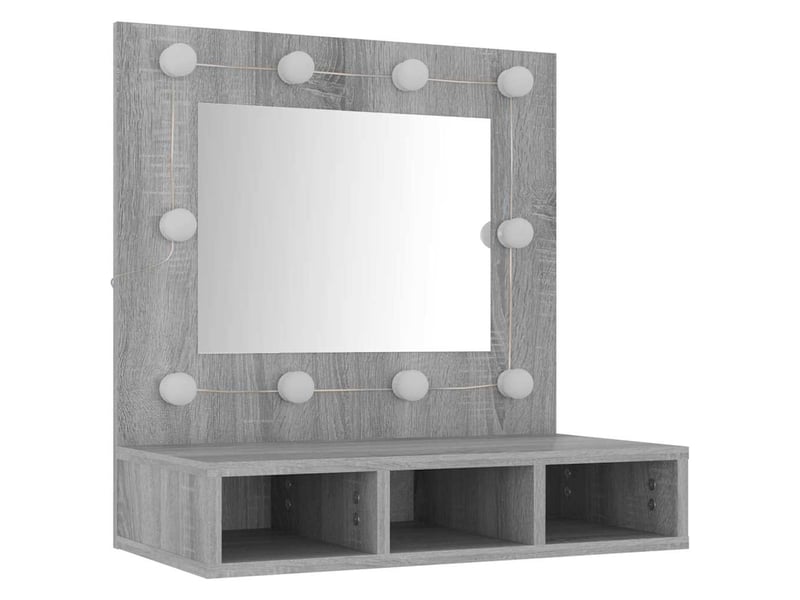 Armoire à miroir avec led sonoma gris 60x31.5x62 cm - Conforama D