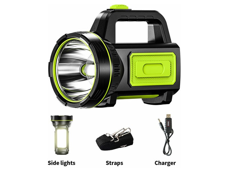  Lampe torche led puissante rechargeable usb 1200 mah avec lumire latrale lampe de poche etanche haute puissance pour urgence rando  - Conforama A