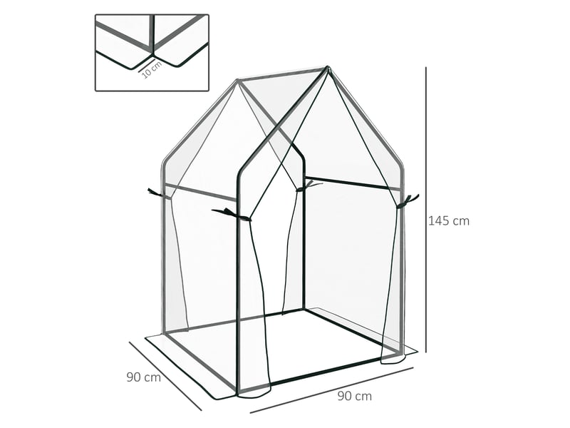  Serrechâssis froidserre chaude, 90 cm x 90 cm x 145 cm, transparente + noire  - Conforama E