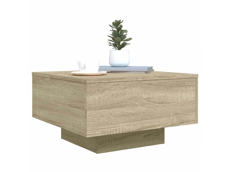  Table basse | table de salon chêne sonoma 55x55x31 cm bois d'ingénierie  - Conforama D