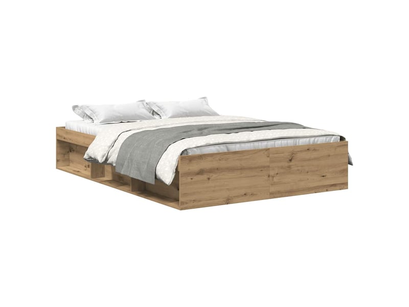  Lit double- lit adulte -  cadre de lit sans matelas chêne artisanal 120x200 cm  - Conforama A