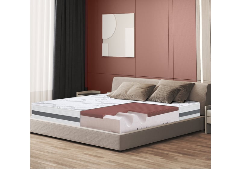 The white stone matelas en mousse à mémoire de forme 130x210 cm hauteur 27 cm | tissu hypoallergénique et respirant | propriétés orthopédiques auto-adaptatives | fermeté moyenne à élevée | fabriqué en italie  - Conforama B