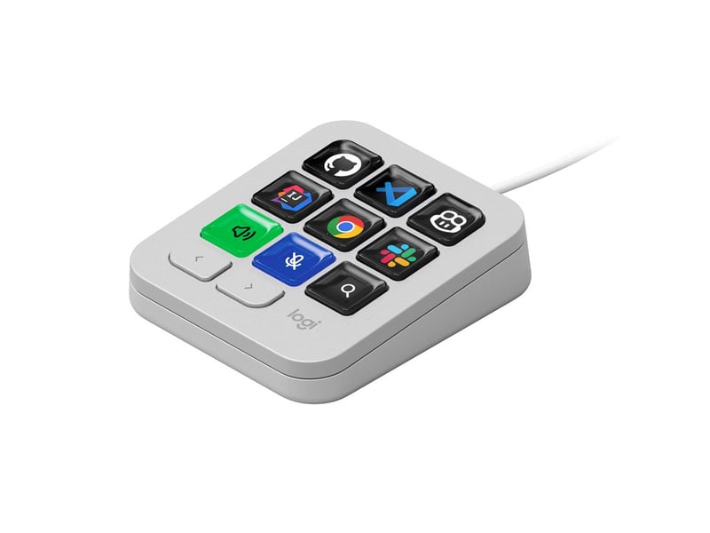  Clavier numerique filaire gris pale mx keypad avec touches lcd retro eclairees usb-c programmable 1-23419152 - Conforama A