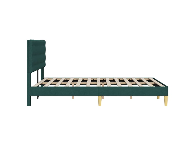  Lit double- lit adulte -  cadre de lit avec tête de lit vert foncé 120 x 190 cm tissu  - Conforama D