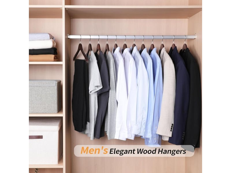 Lot de 10 cintres en bois pour vêtements et costumes, rouge cerise  - Conforama D