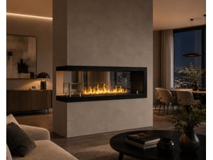 Maratea 120 - cheminée bioéthanol encastrable à trois faces 120x50x30 cm avec brûleur en acier de 1,25 l