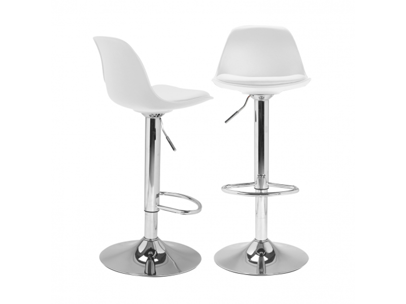 Lot De 4 Tabourets De Bar Réglables Karl - Gris - Hauteur 63-84 Cm - Assise Pivotante 360°