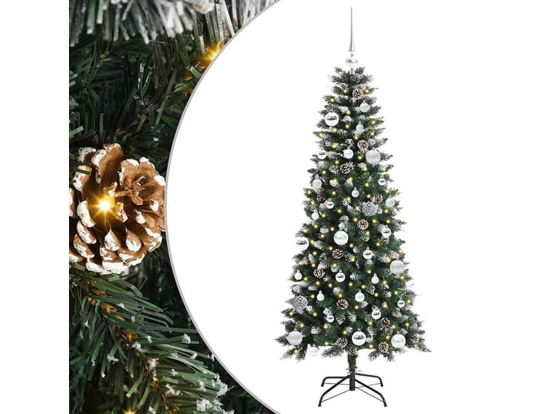  Sapin de noël - arbre de noël artificiel vert 150 cm pvc, plastique et acier  - Conforama A