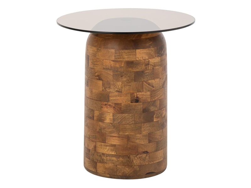  Table d'appoint en verre perrine 56cm naturel  - Conforama A