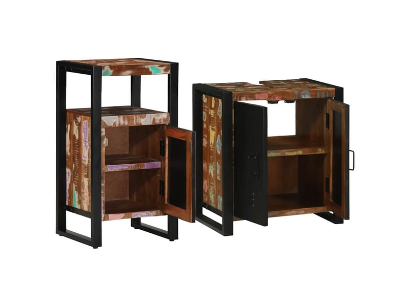 Ensemble de mobilier de salle de bain 2 pc multicolore et noir cf64169 - Conforama C