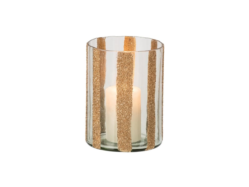  Photophore cylindrique en verre torben 20cm doré  - Conforama B