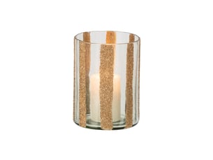 Photophore cylindrique en verre torben 20cm doré