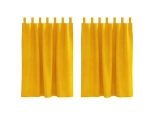 Lot de 2 rideaux, rideaux de fenêtre jaune moutarde 140 x 140 cm velours cf44076
