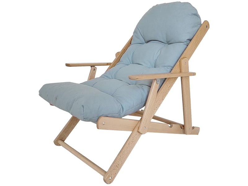  Fauteuil relax pliable et inclinable en bois massif 71x89x96 cm  - Conforama B