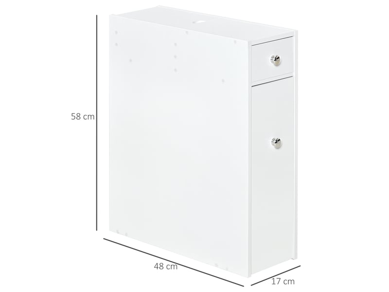  Meuble pour toilette salle de bain avec rangement papier toilette - 17 x 48 x 58 cm - 2 tiroirs organisateur en mdf  - Conforama C
