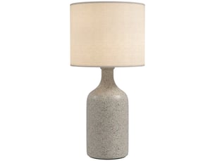Lampe de table avec pied en céramique et abat-jour en lin, lampe de chevet rétro avec douille e27, blanc et sable