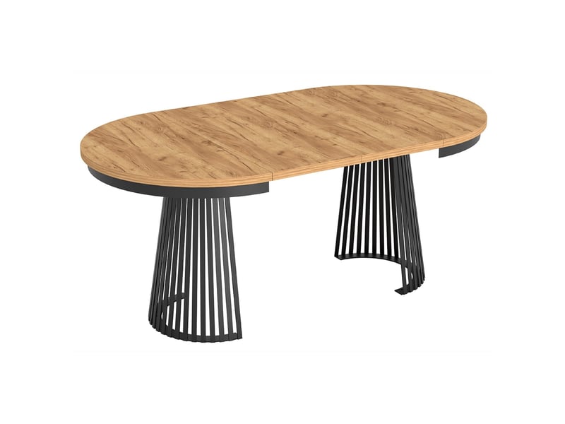 Selsey garda - table à manger ronde extensible - 100 cm - chêne craft dorénoir Garda - Conforama E
