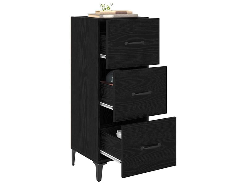  Buffet - bahut - meuble de rangement chêne noir 34,5 x 34 x 90 cm bois d'ingénierie  - Conforama C