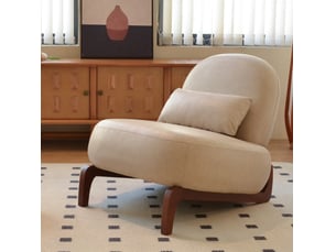 Fauteuil fixe <strong></strong> Tissu / Simili marron