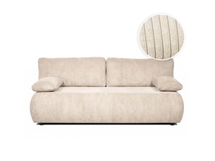 Canapé droit convertible LOUNGITUDE VELUTO 3 places Velours côtelé beige avec coffre de rangement
