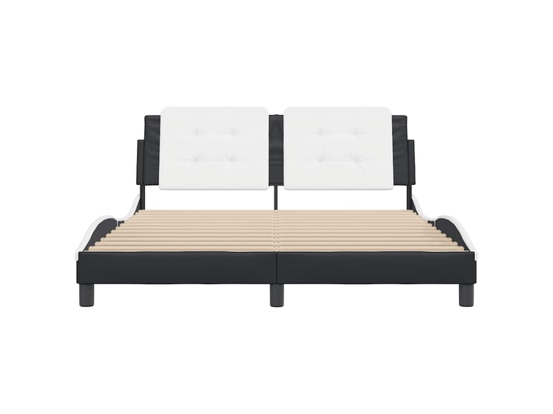  Lit double- lit adulte -  cadre de lit sans matelas zadar noir et blanc 160x200 cm similicuir  - Conforama C