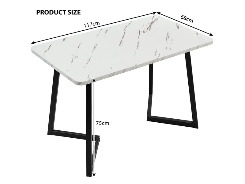 Ensemble table à manger avec 4 chaises en velours beige, table rectangulaire 117 x 68 cm, plateau mdf et pieds noirs - Conforama D